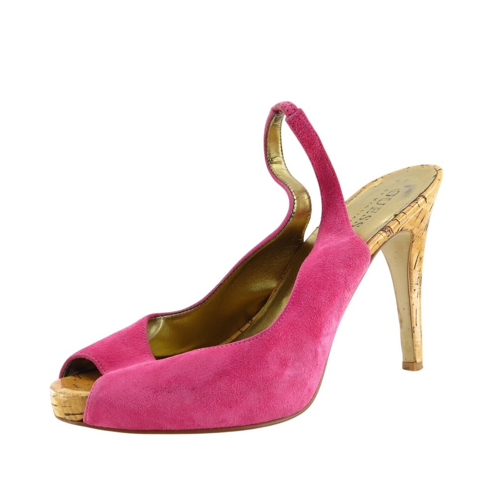 GUESS‎ Women Sz 7.5 M Pink Platform Suede Shoes